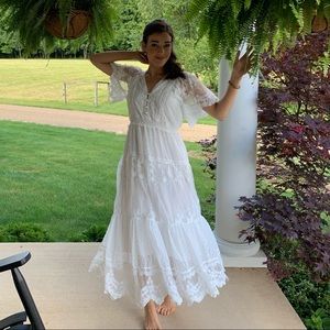 White Lace Midi Wedding, Baptism, Shower, Bridal Dress